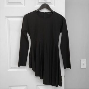 COS Asymmetrical Pleated Long Sleeve Top in Black EU 38 Women's S/XS